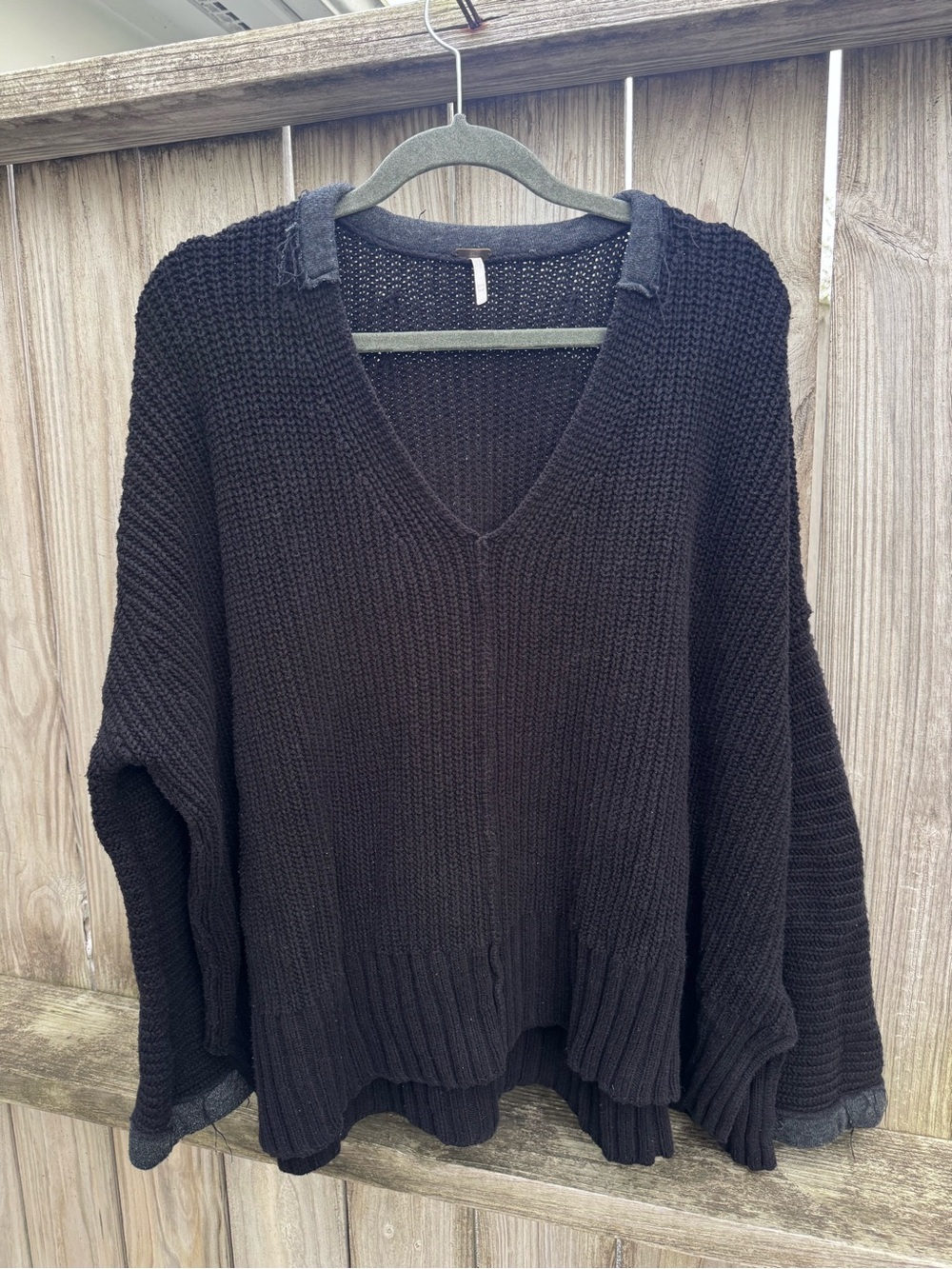 Free People Take Me Over Black Oversized Sweater XS/S